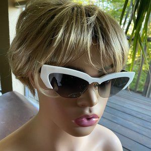 Price Drop!  New Miu Miu White Rim Cat Eye Sunglasses